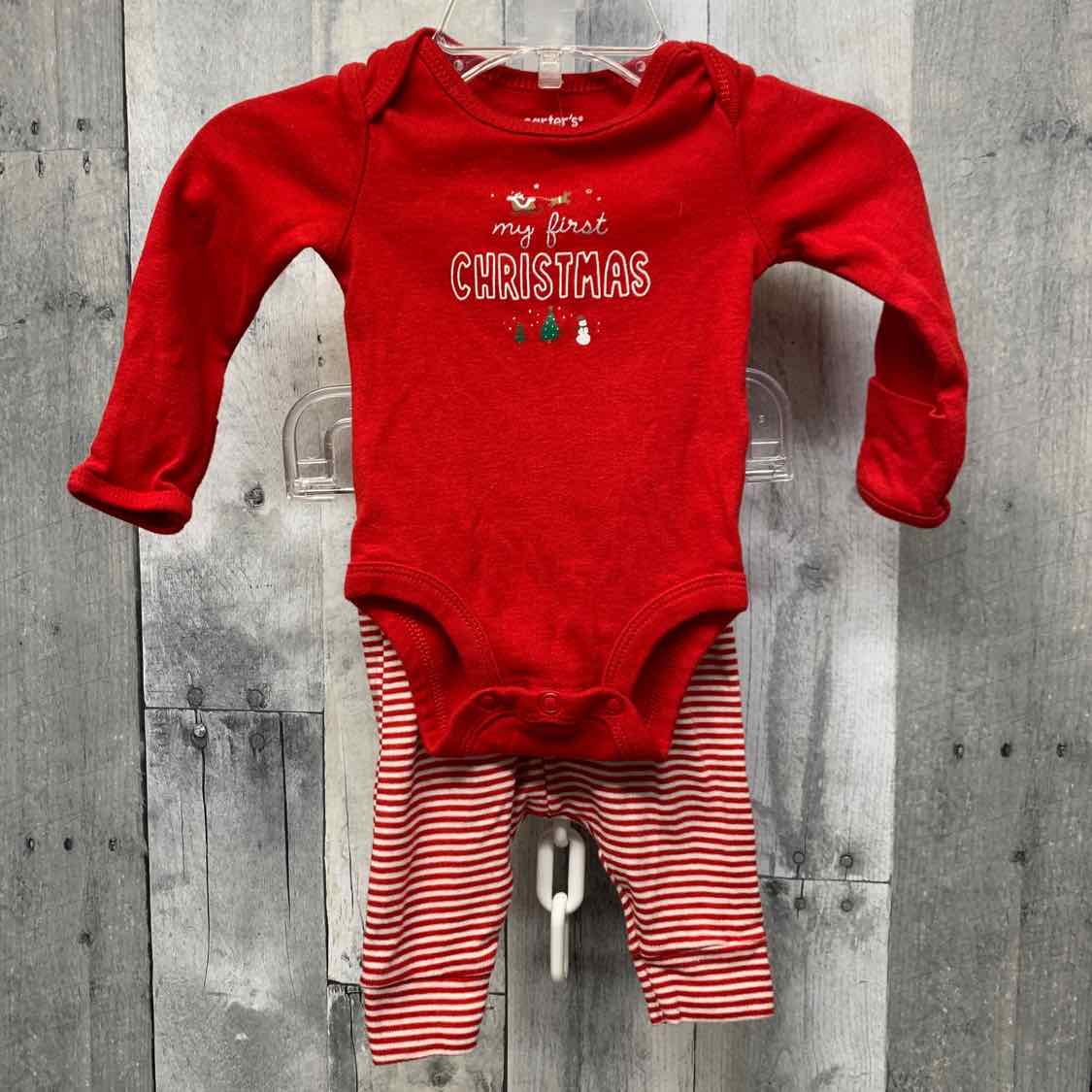 Size Newborn Red/White Carter's Shirt/Leggings