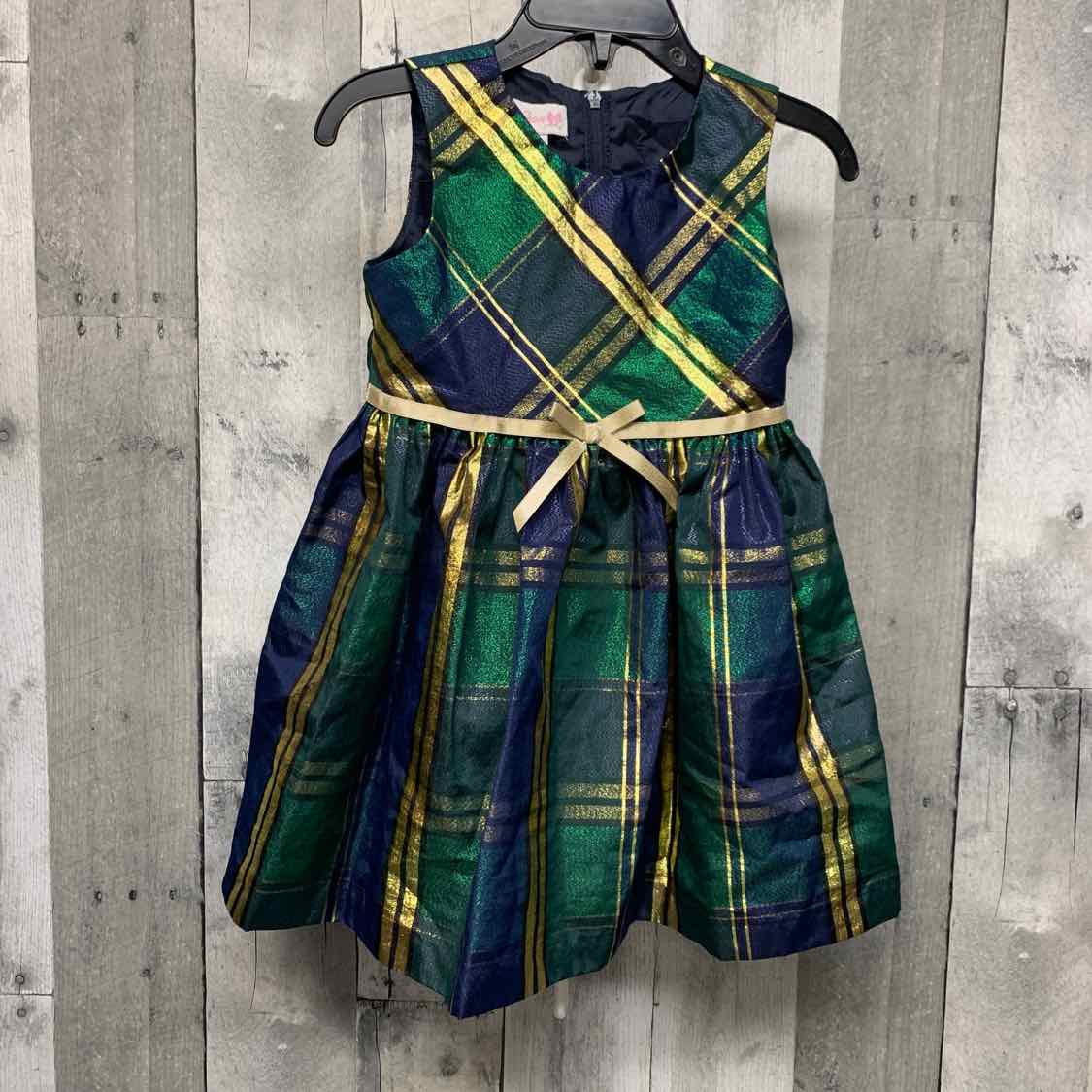 Size 2 Navy/Green Bonnie Jean/Baby Dress - Party