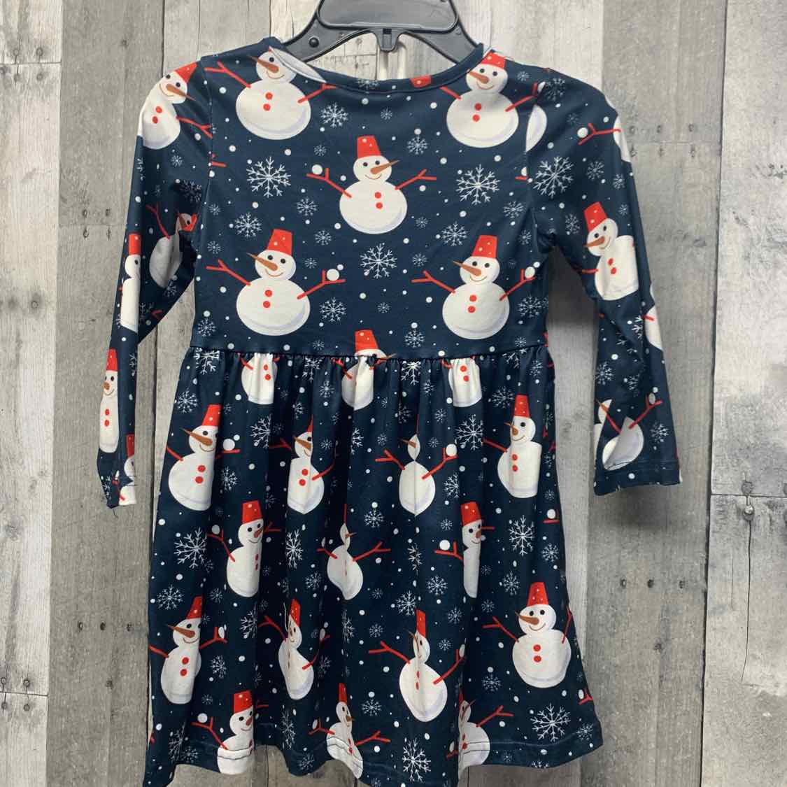 Size 4/5 Navy Print Mid Brand LS Dress