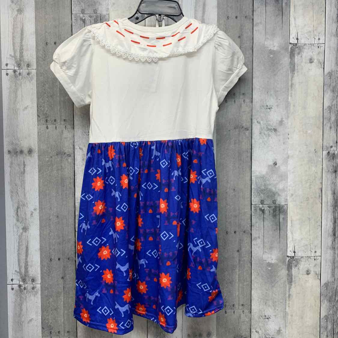 Size 10/12 White/Blue Presley Couture Dress