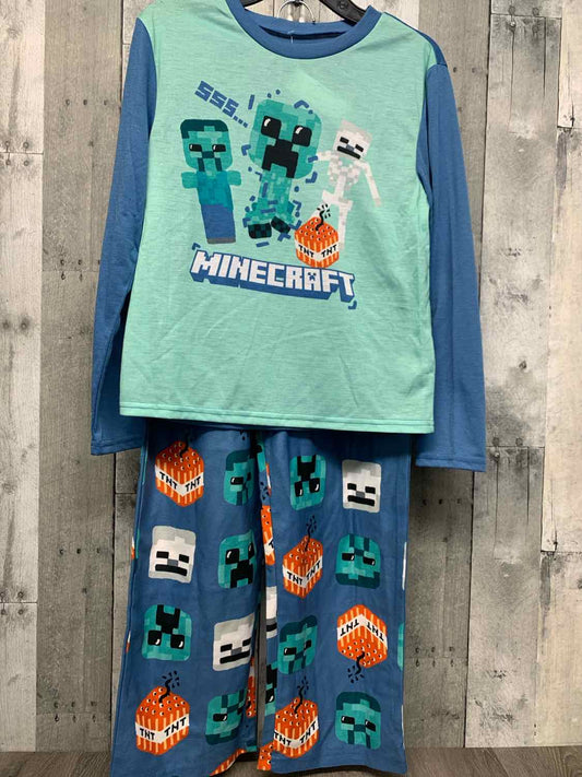 Size 12 Blue/Green Minecraft 2pc PJs