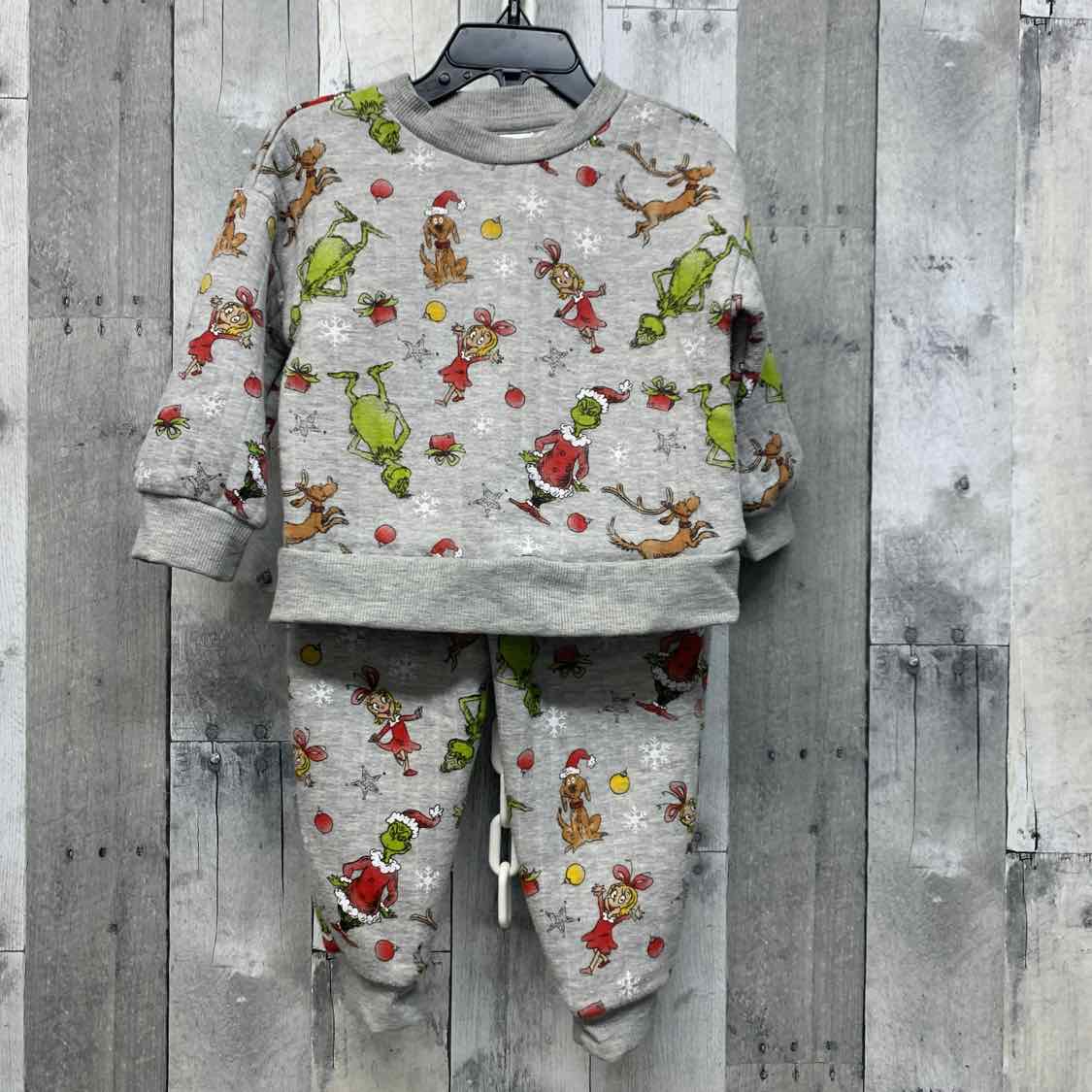 Size 24 Months Gray Print Dr Seuss Sweats - 2pc