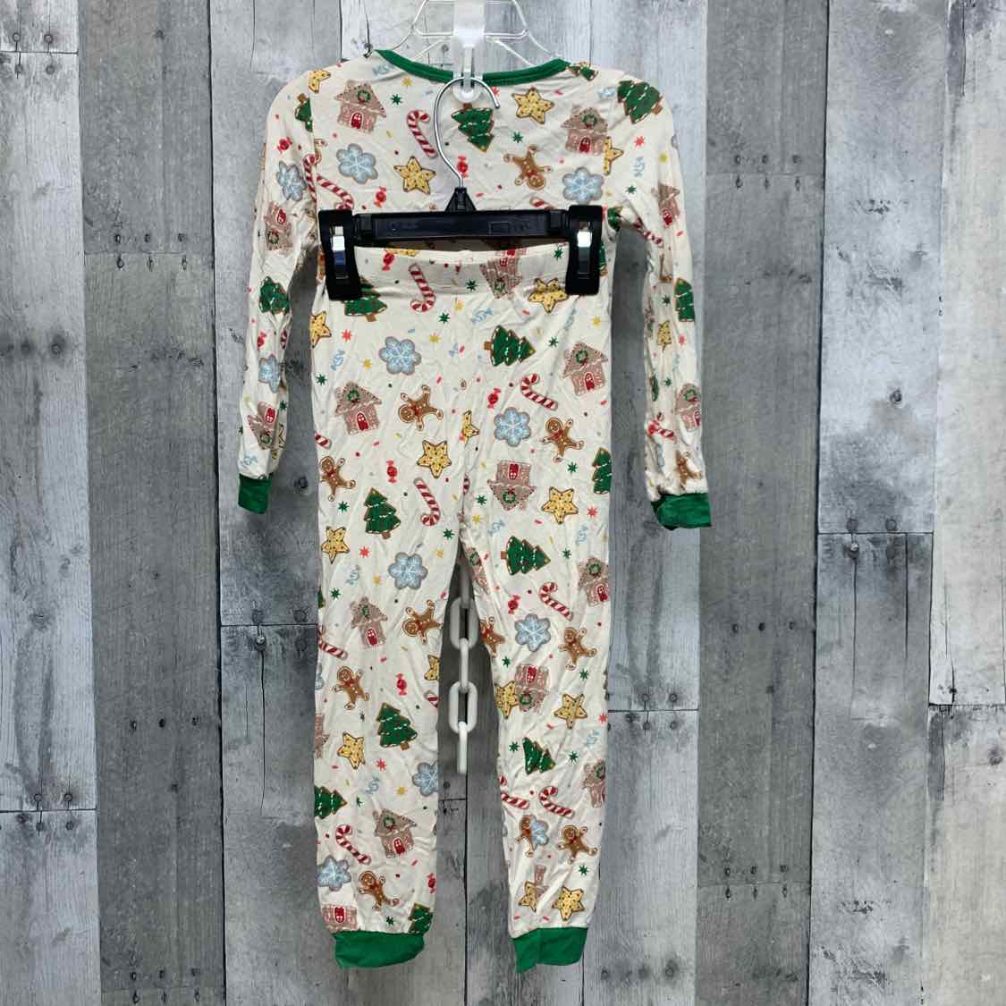Size 3T Tan/Green Bamboo 2pc PJs