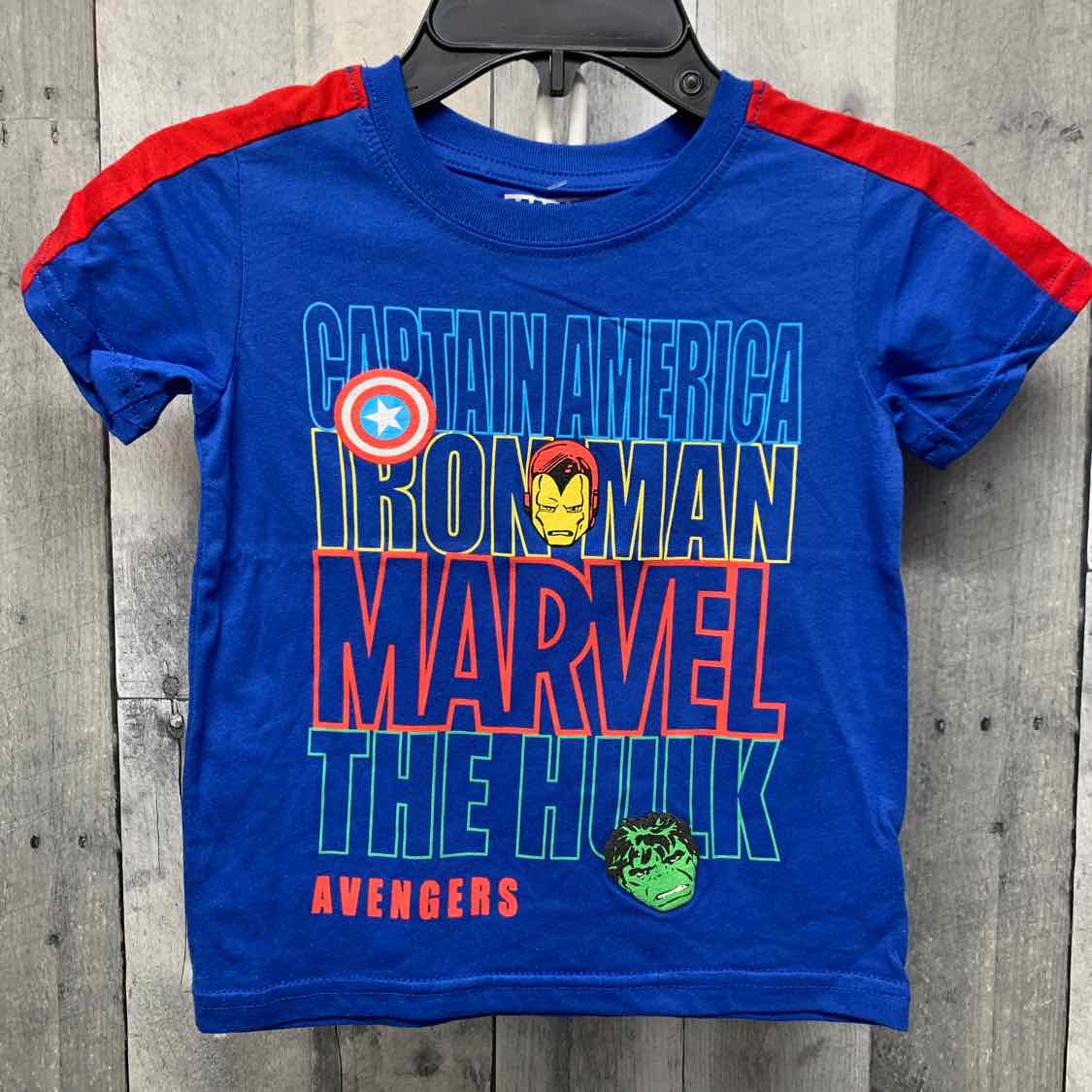 Size 4 Blue/Red Marvel T Shirt
