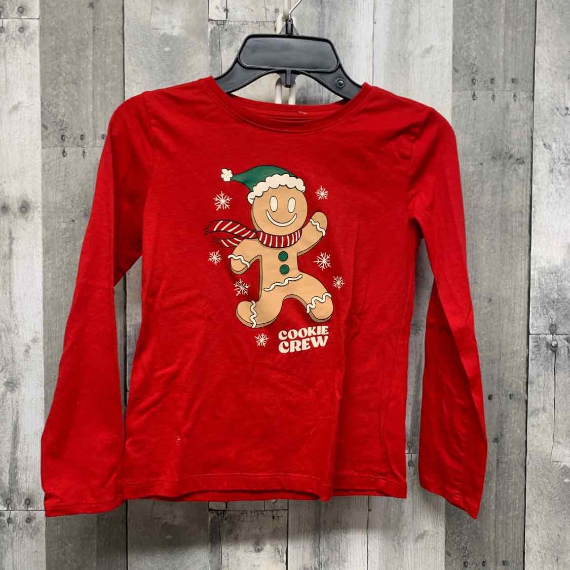 Size 7/8 Red Graphic Holiday Brands Long Sleeve Shirt