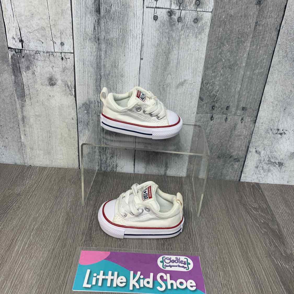 Size 2 White/Red Converse Sneakers