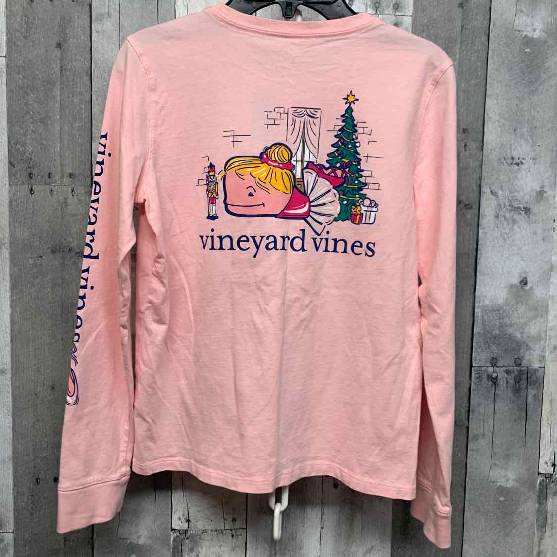 Size 12/14 Pink Graphic Vineyard Vines Long Sleeve Shirt