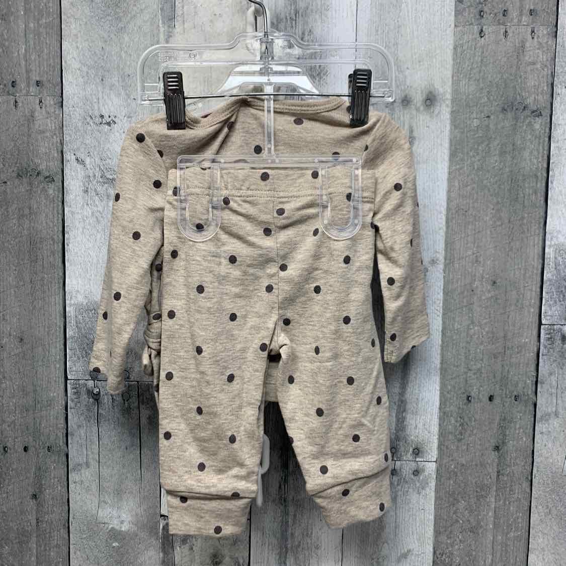 Size 6 Months Tan Print Just One You Shirt/Pants