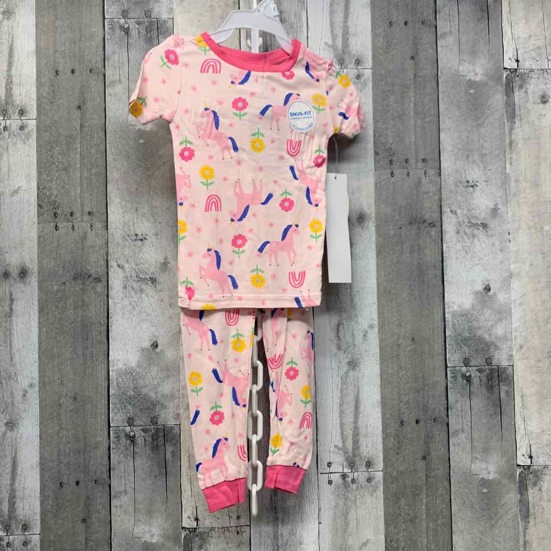Size 2T Pink Print Bon Bebe 2pc PJs - OodlesCB