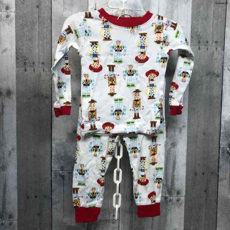 Size 2T White/Red Disney 2pc PJs