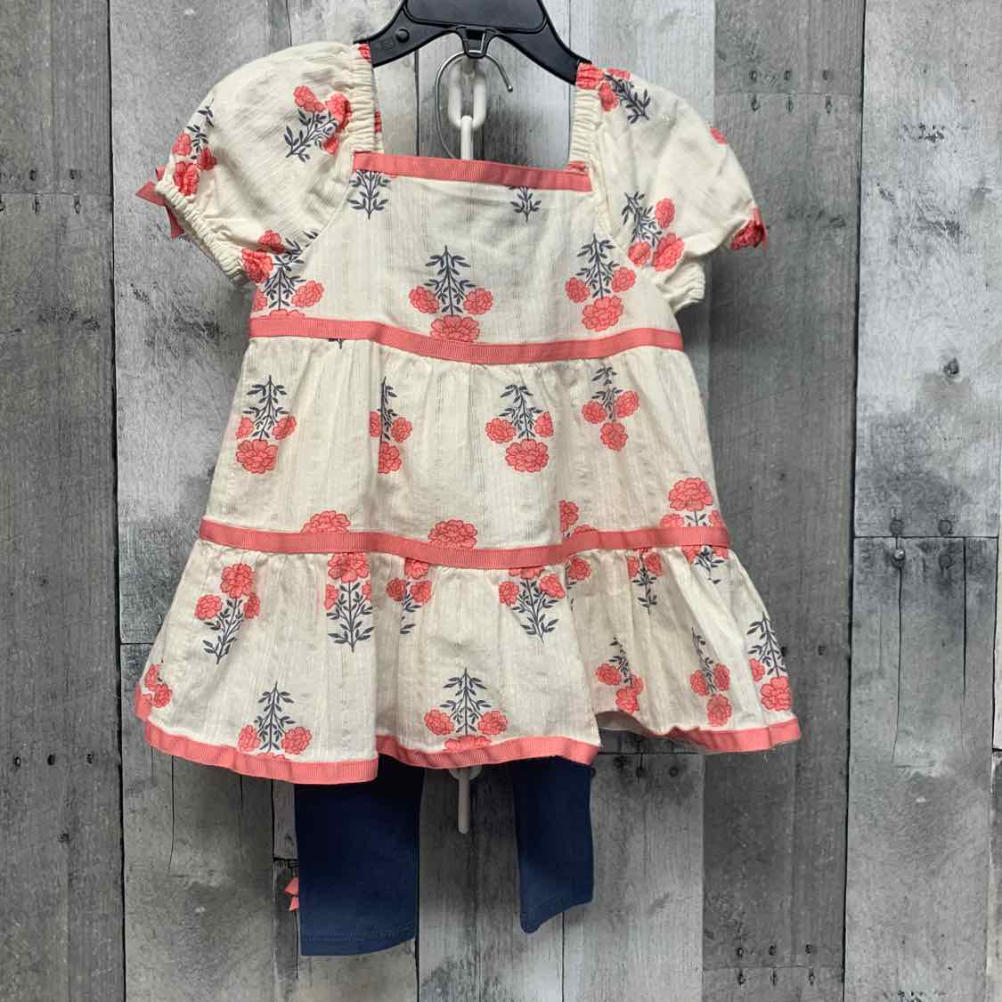 Size 24 Months White/Blue B Brand Shirt/Leggings - OodlesCB