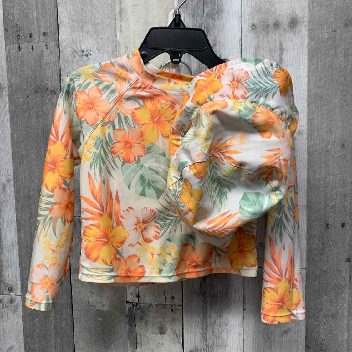 Size 3T Green/Orange Wonder Nation Swim Suit - 2pc+