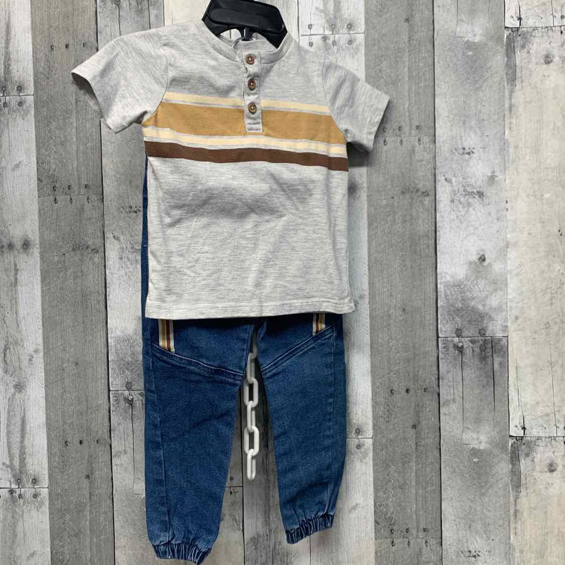 Size 4T Gray/Brown Little Lad Shirt/Pants