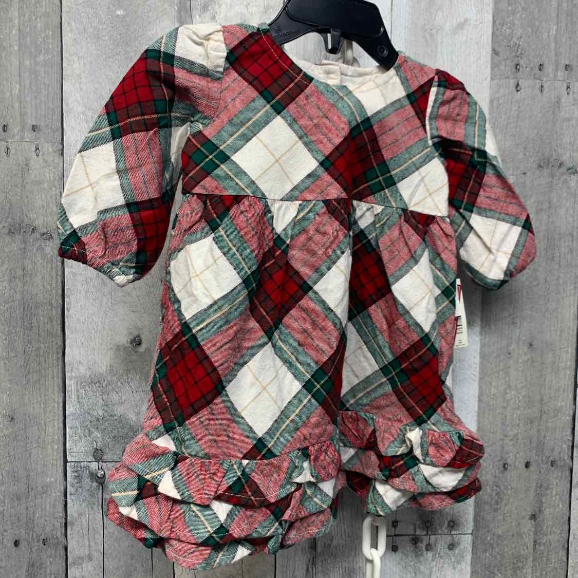 Size 3-6 Months Red/Green Gymboree LS Dress