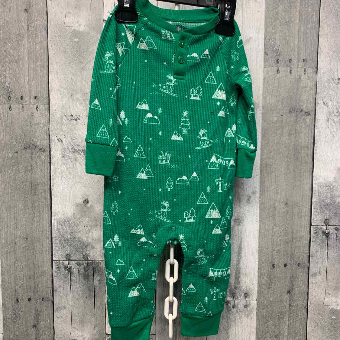 Size 6-9 Months Green Print Holiday Brands Romper