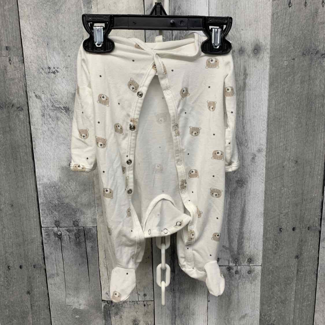 Size Preemie White Print Starting Out Footy PJs