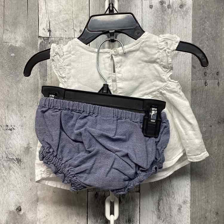 Size 0-3 Months Denim/White Old Navy Shirt/Shorts - OodlesCB