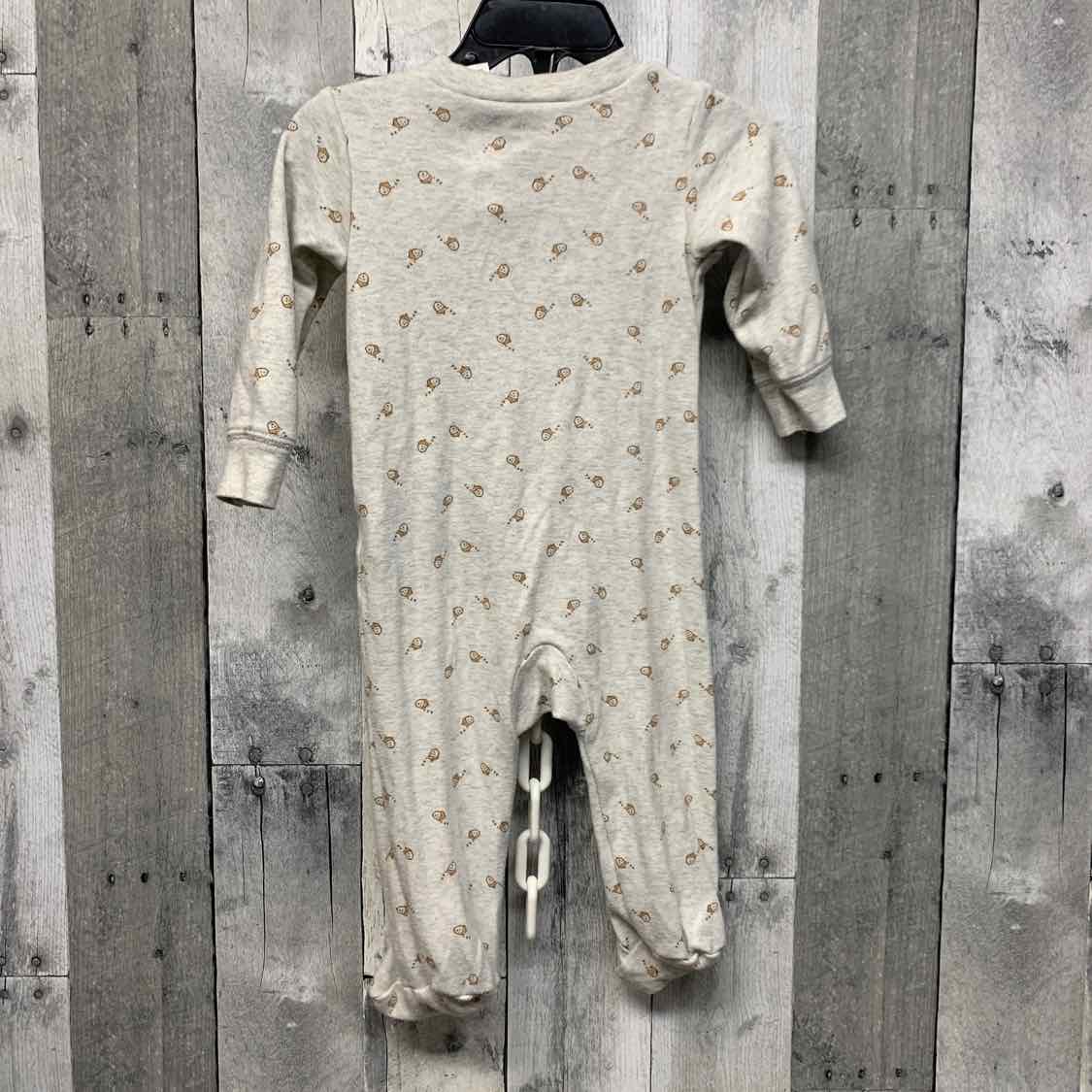 Size 9 Months Gray Print Carter's Footy PJs