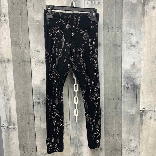 Size 8 Black Print Justice Leggings
