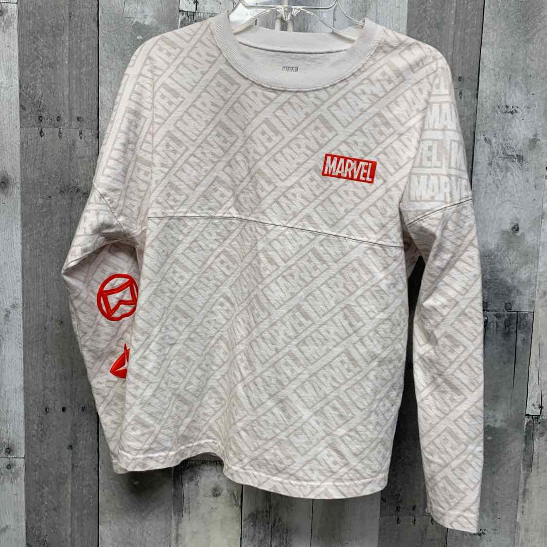 Size 14 White Graphic Marvel Long Sleeve Shirt
