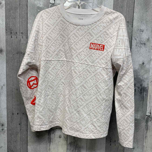 Size 14 White Graphic Marvel Long Sleeve Shirt
