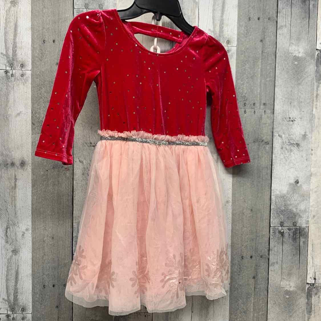 Size 6 Pink Young Hearts LS Dress