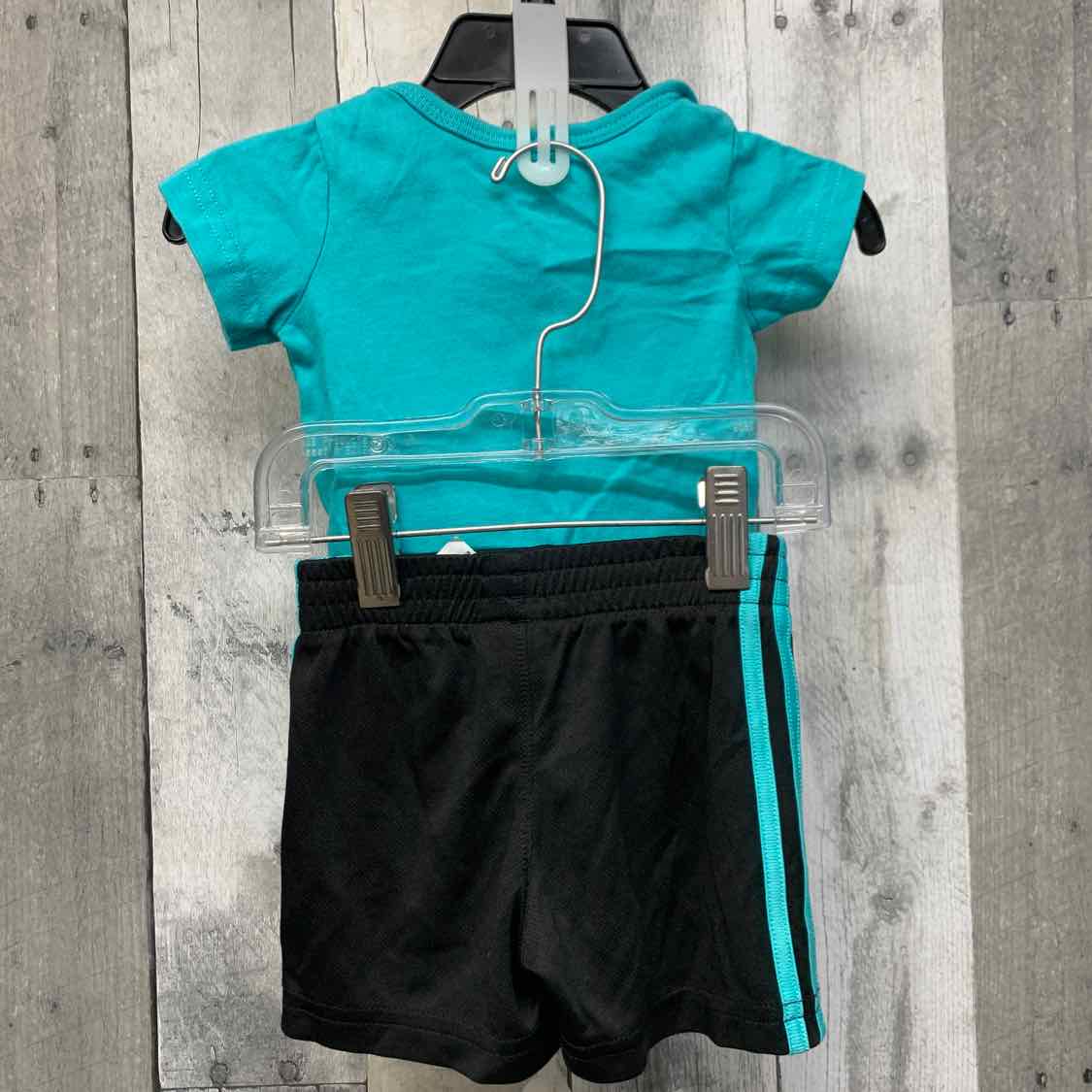Size 3 Months Teal/Black Sport Brand Shirt/Shorts - OodlesCB