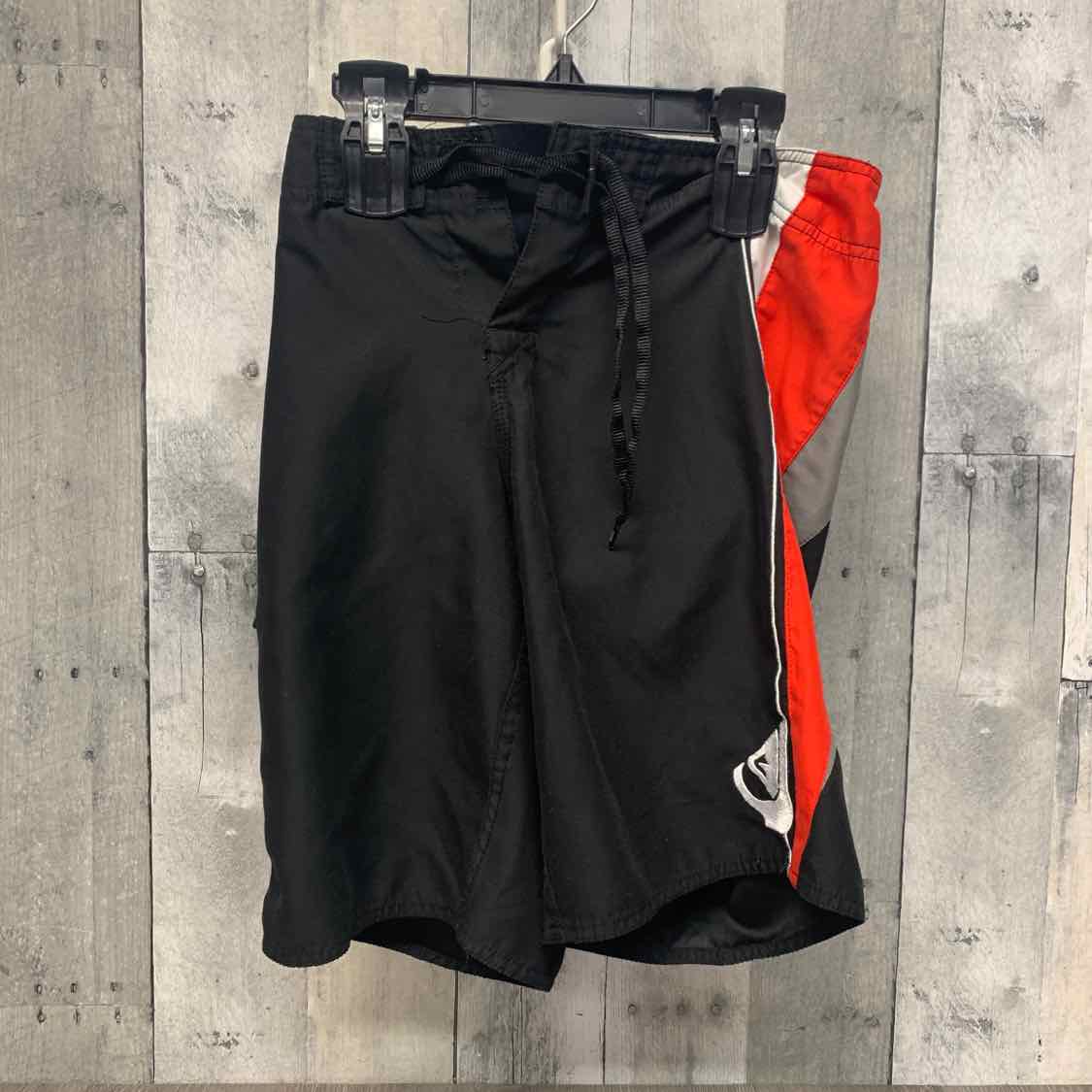 Size 12 Black/Red Quiksilver Swim Trunks