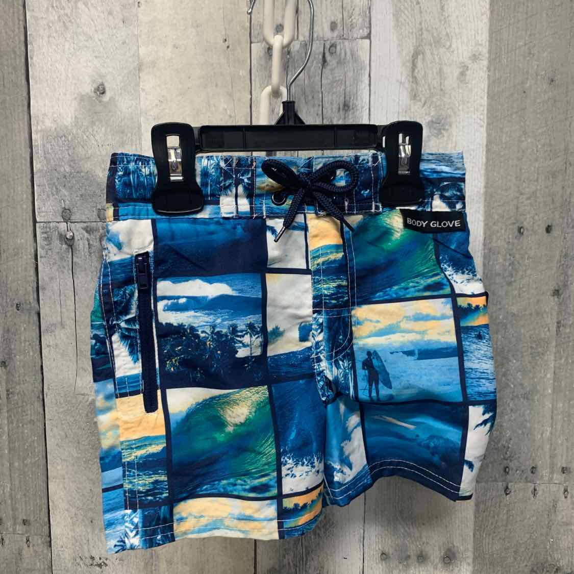 Size 3T Blue/White Body Glove Swim Trunks