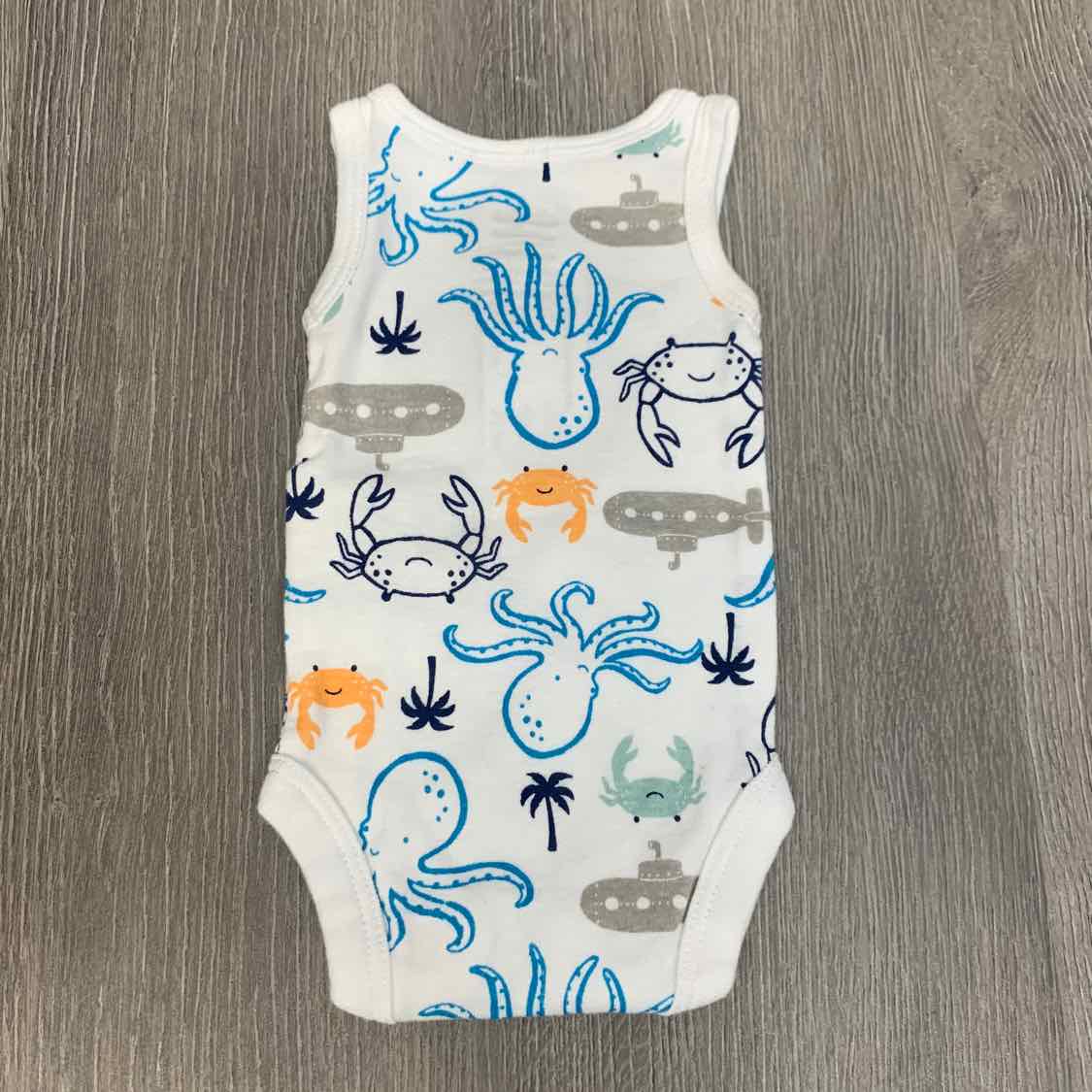 Size Preemie White/Blue Child of Mine Bodysuit