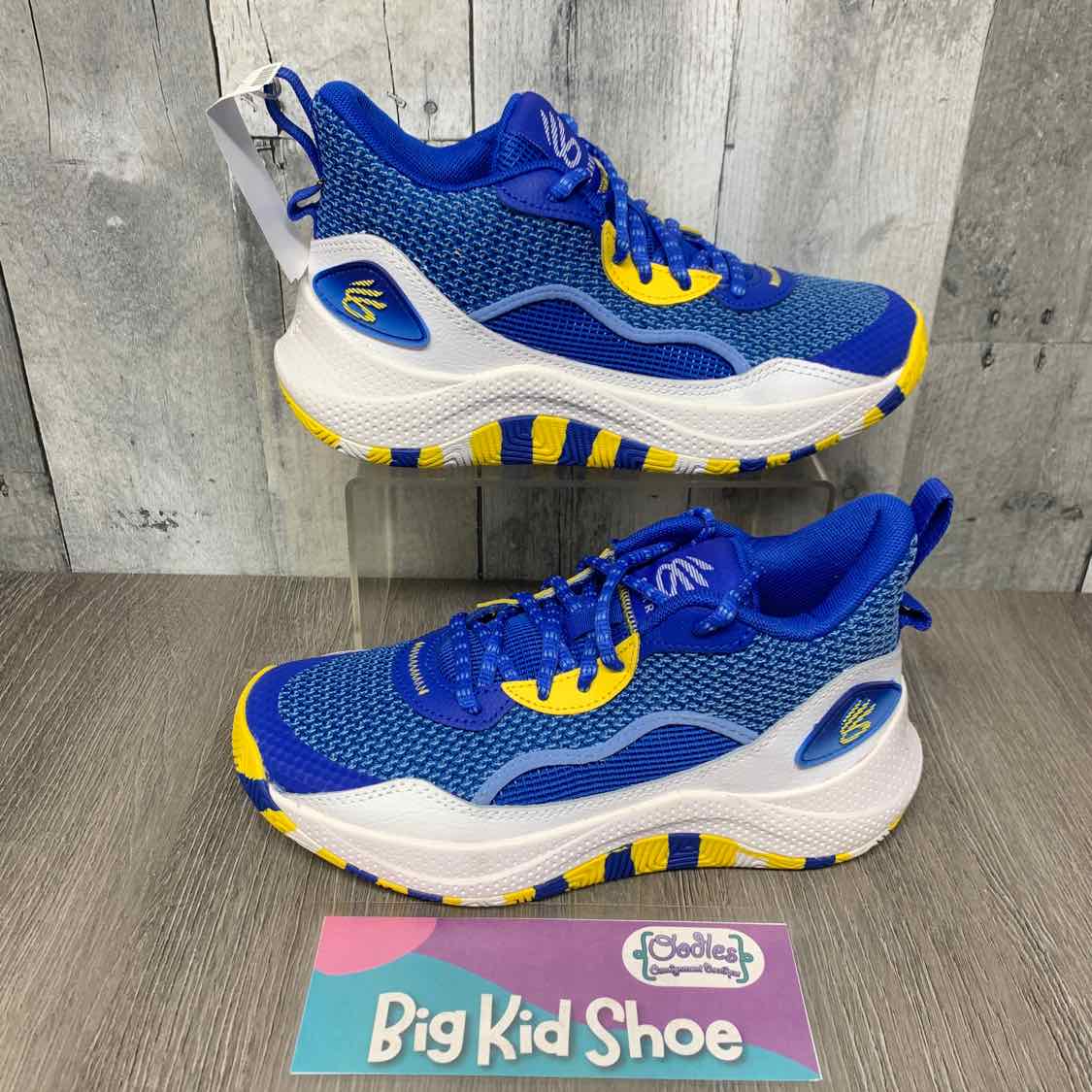 Size 4.5 Blue/Yellow Sport Brand Sneakers