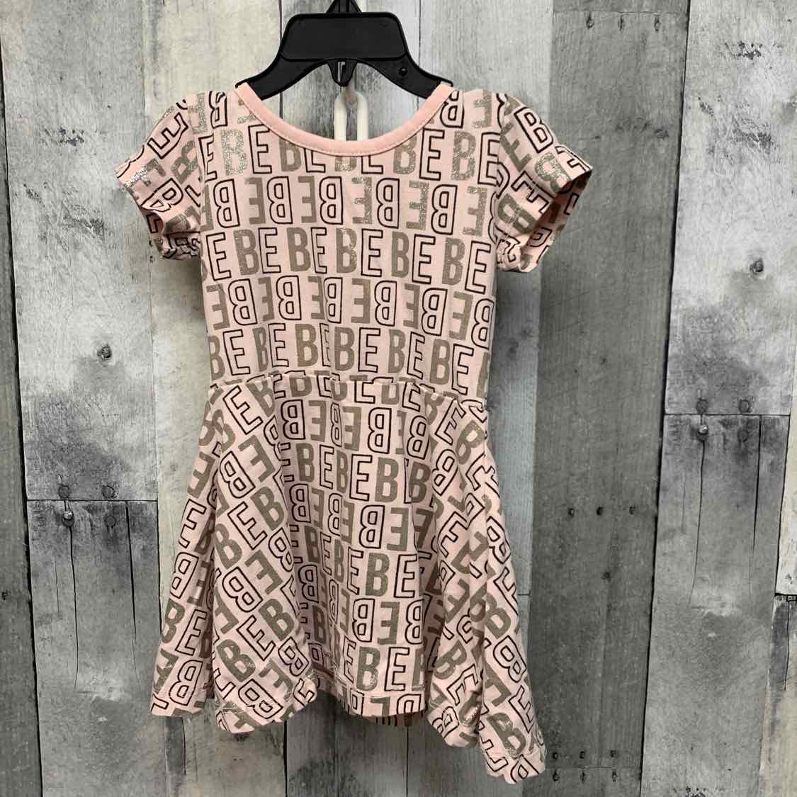 Size 2T Pink Print BeBe Dress - Knit