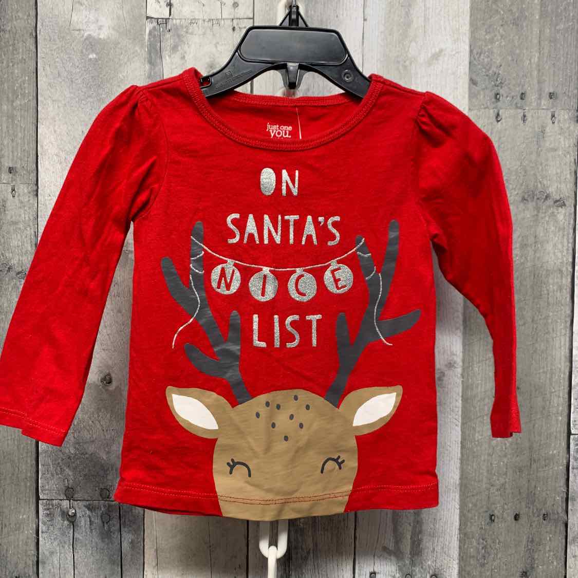 Size 18 Months Red Graphic Just One You Long Sleeve Shirt