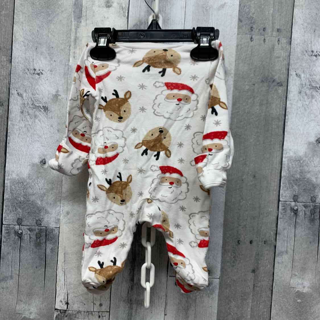 Size Newborn White Graphic Just One You Footy PJs