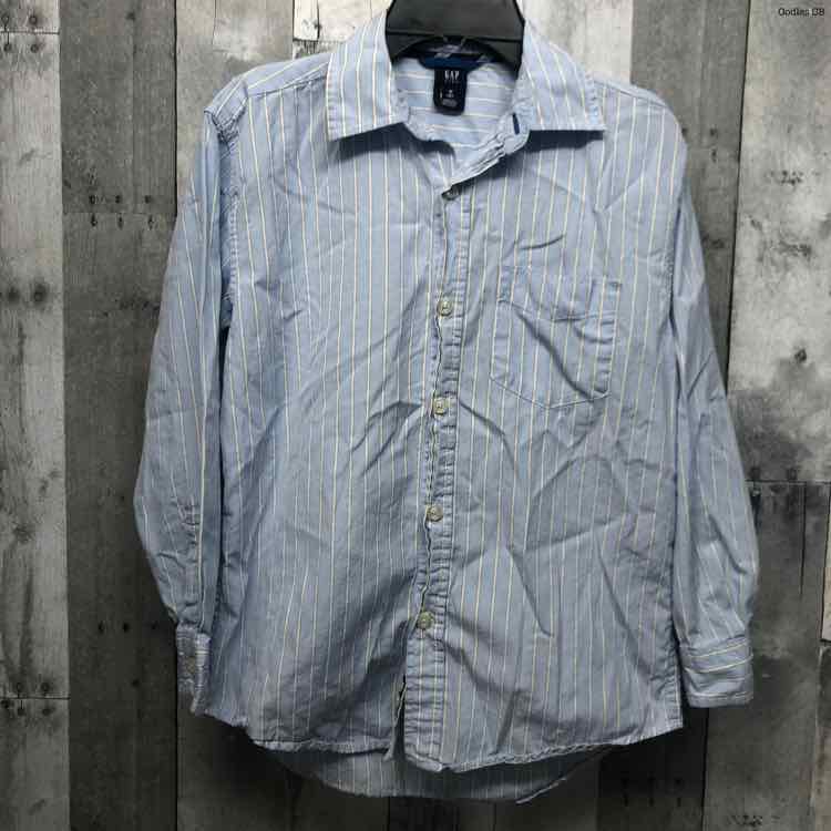 Size 8 Blue Striped Gap LS Button Up