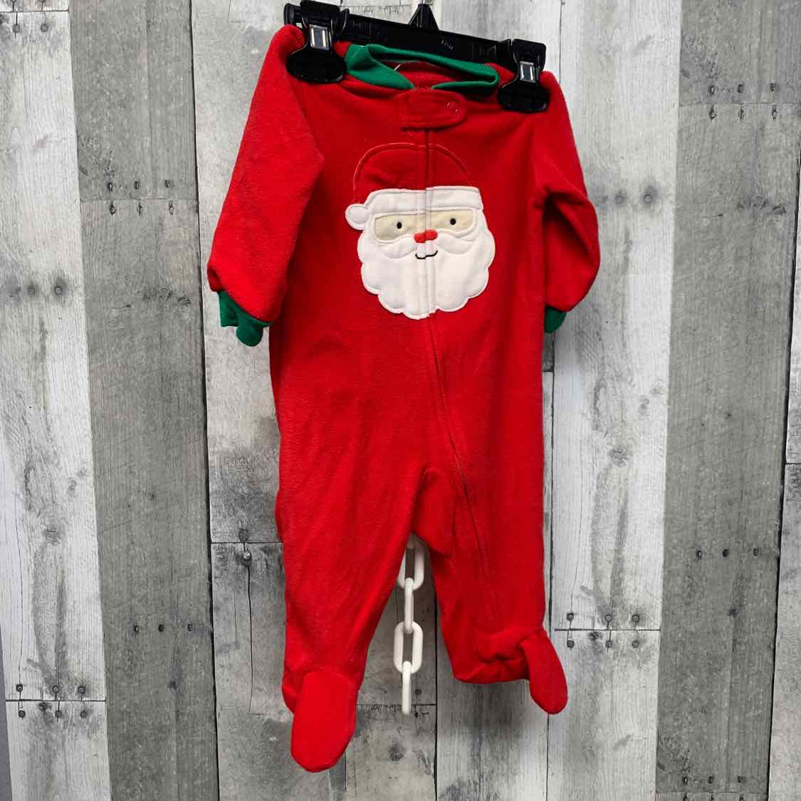 Size 0-3 Months Red/Green Simple Joys Footy PJs