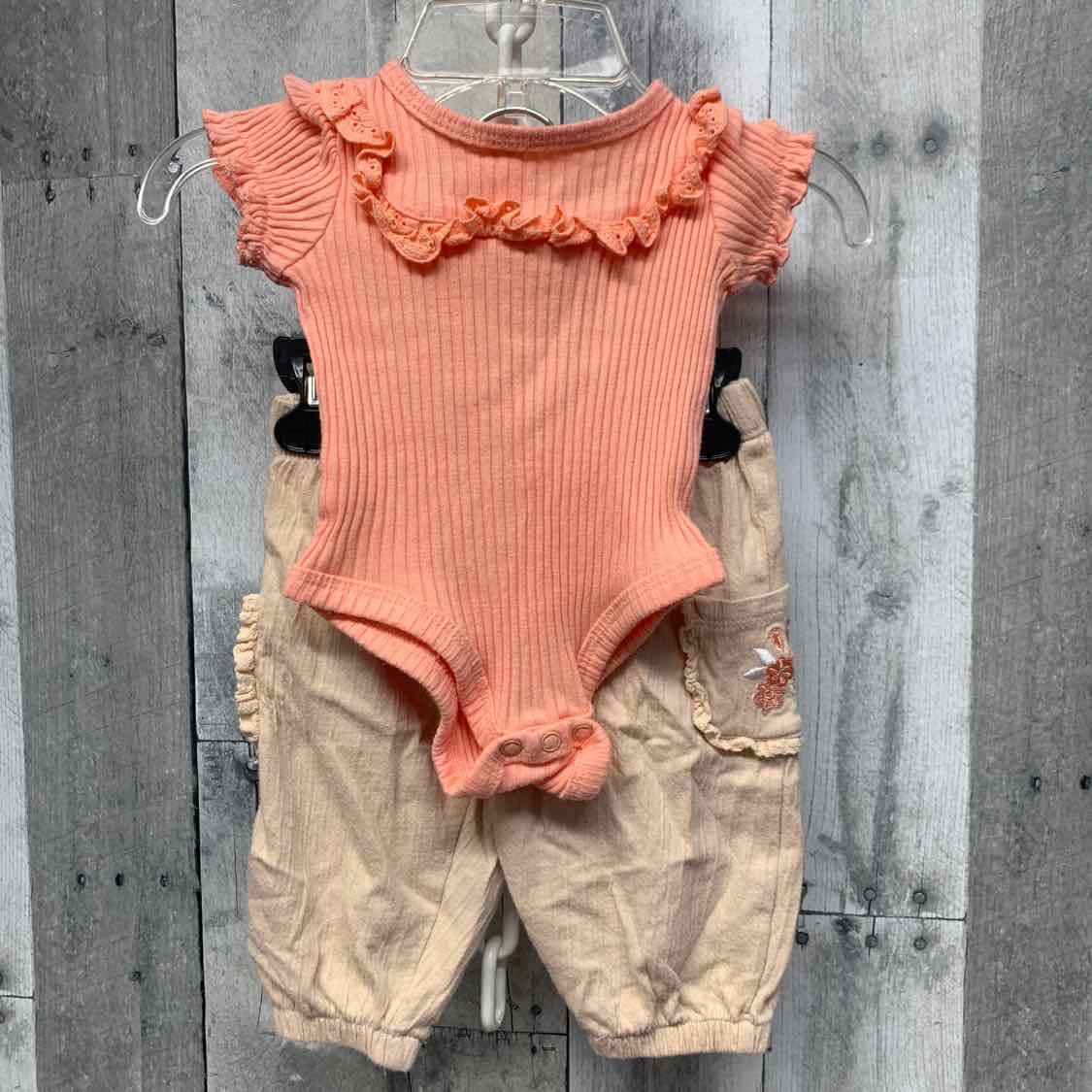 Size 0-3 Months Pink/Tan Nicole Miller Shirt/Pants
