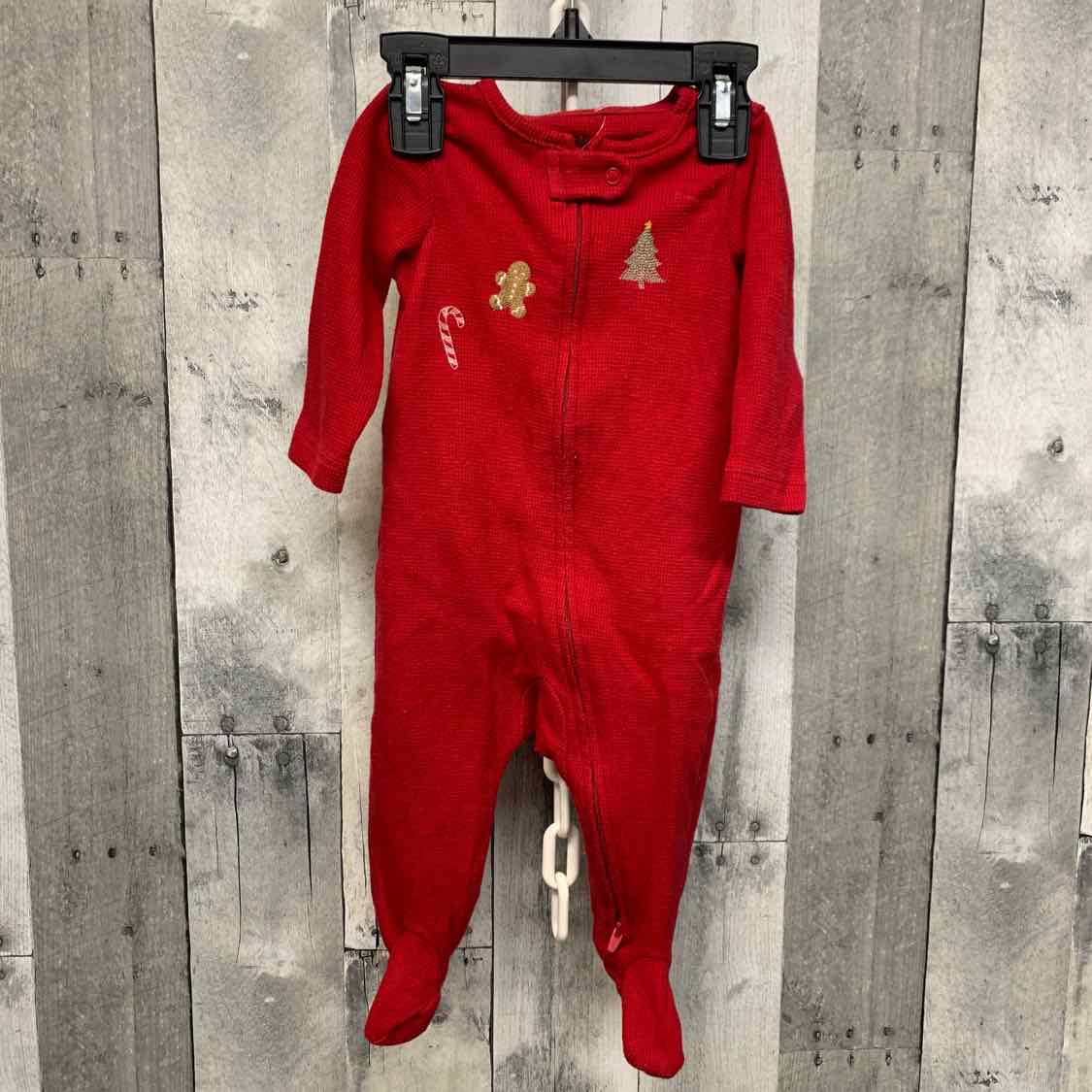 Size 3-6 Months Red/Green Child of Mine Footy PJs