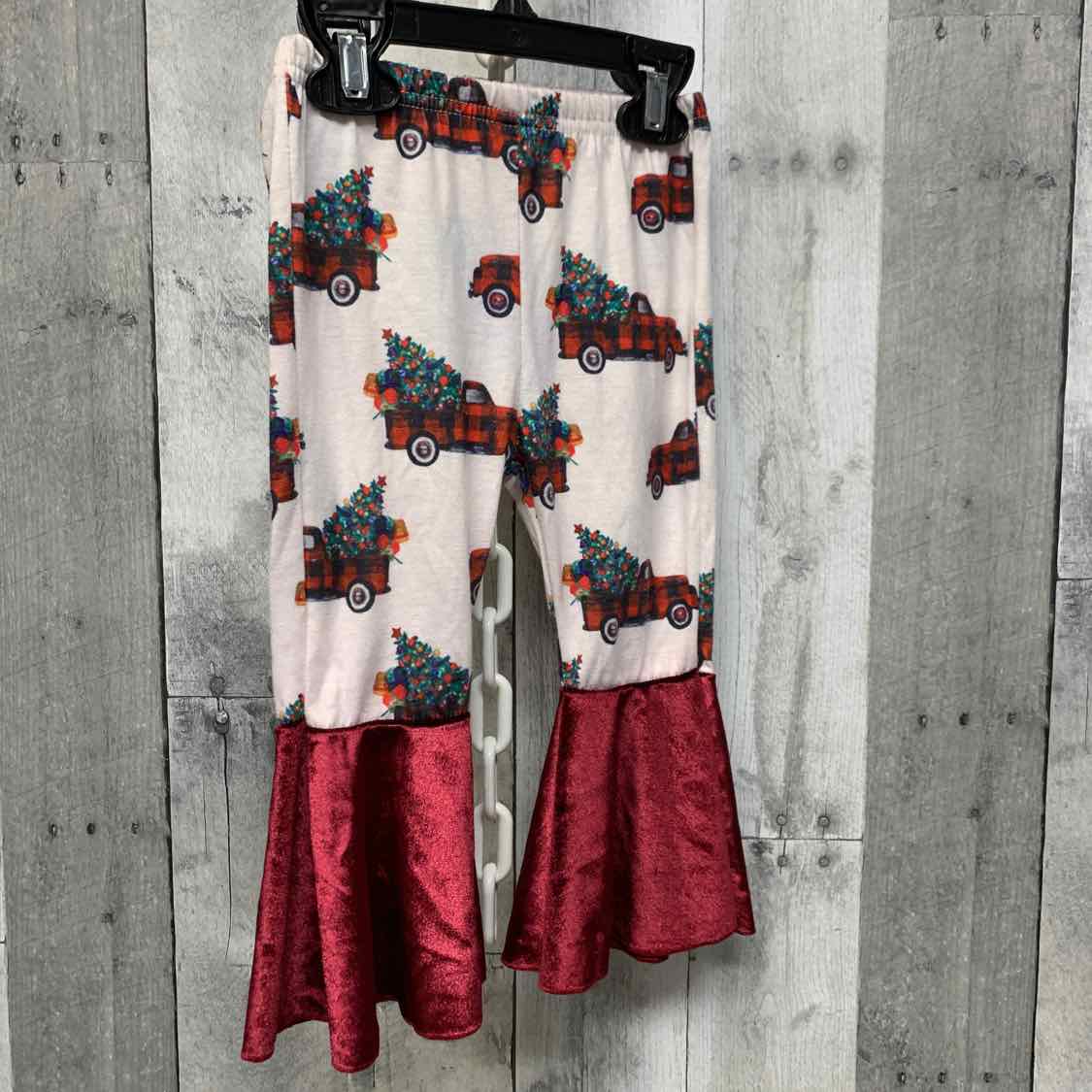 Size 2T Burgundy/White Mid Brand Pants