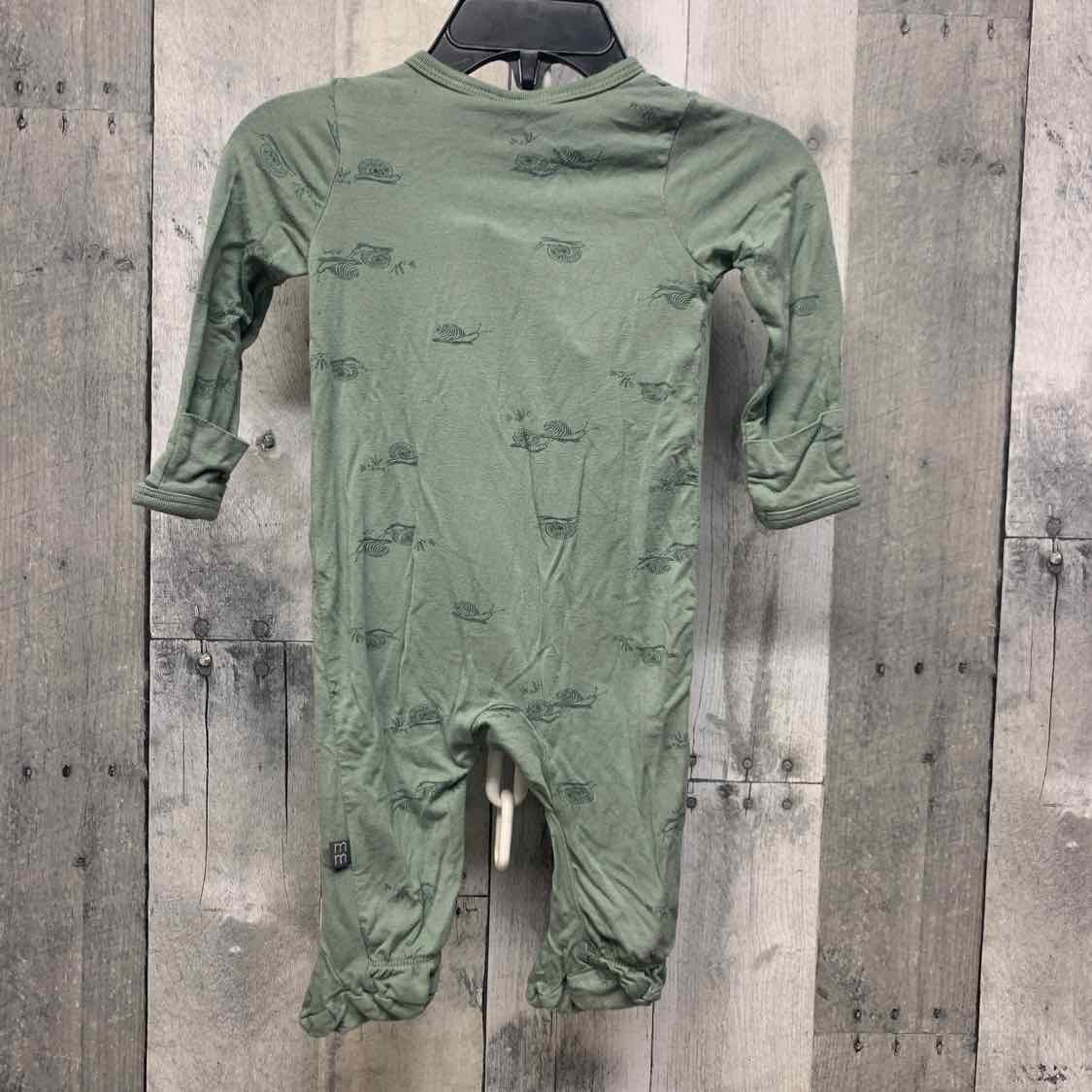 Size Newborn Green Print Modern Moments by Gerber Footy PJs