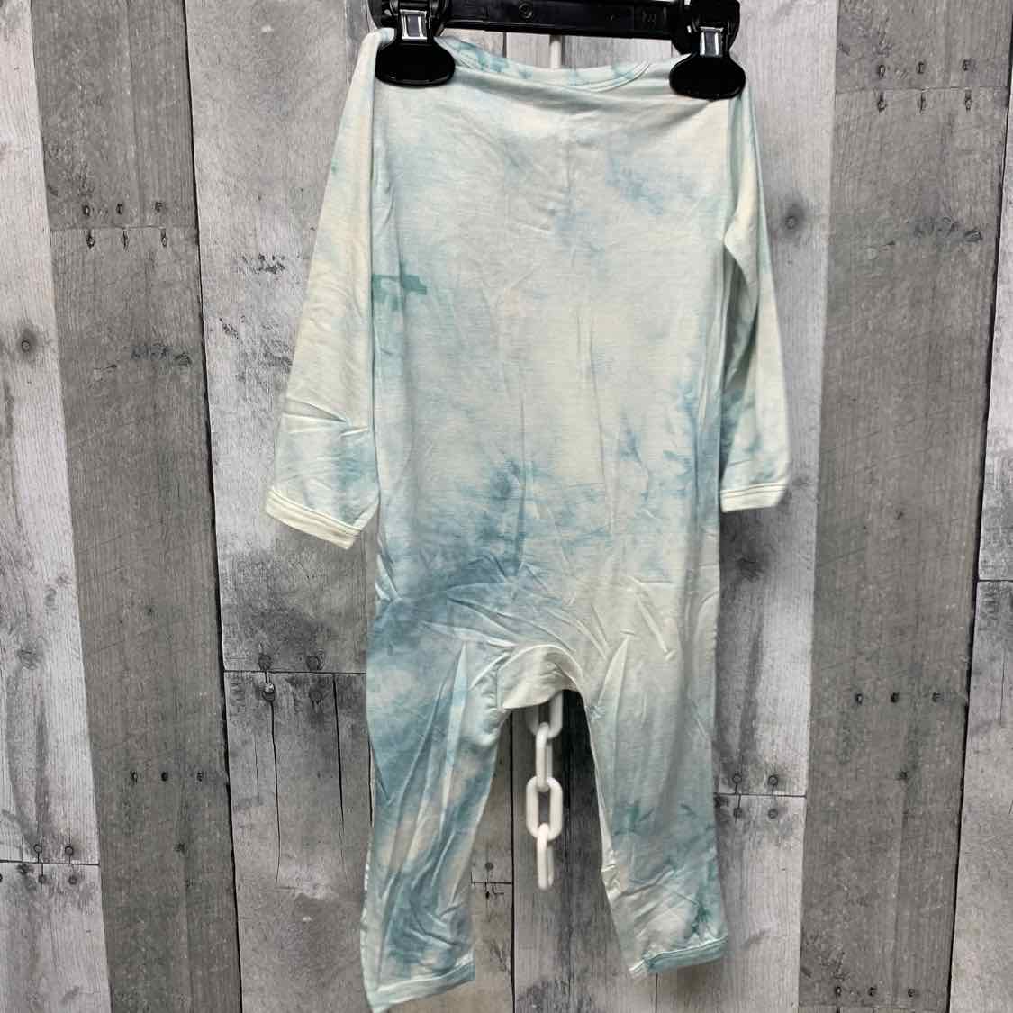 Size 6-12 Months Teal Print Little Buggins Romper