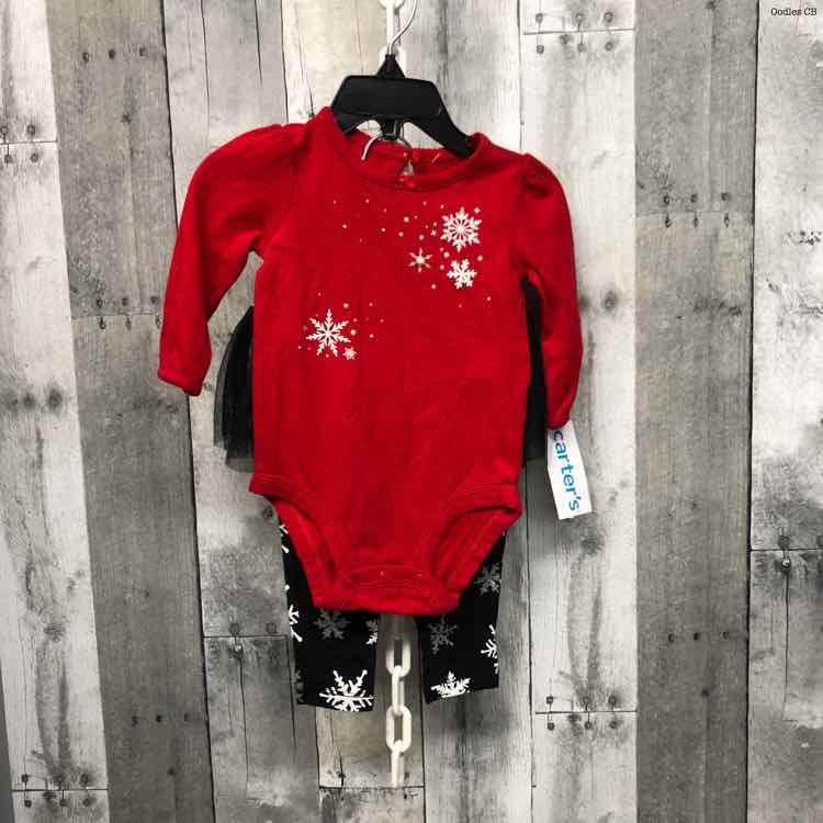 Size 6 Months Red/Black Carter's Shirt/Pants