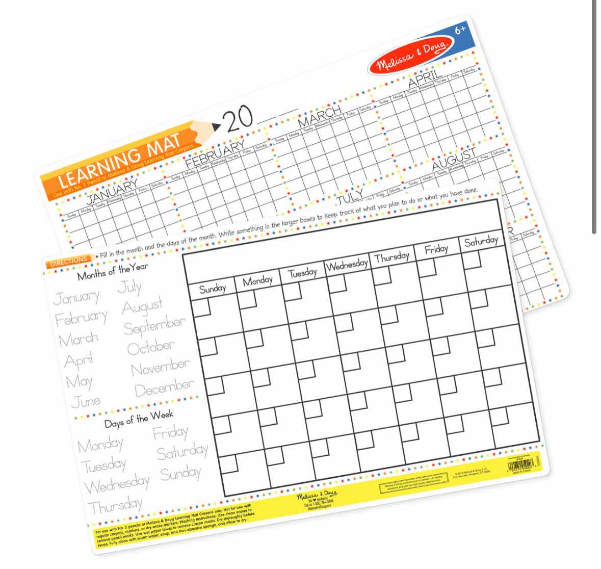 Melissa & Doug Calendar Learning Mat - OodlesCB