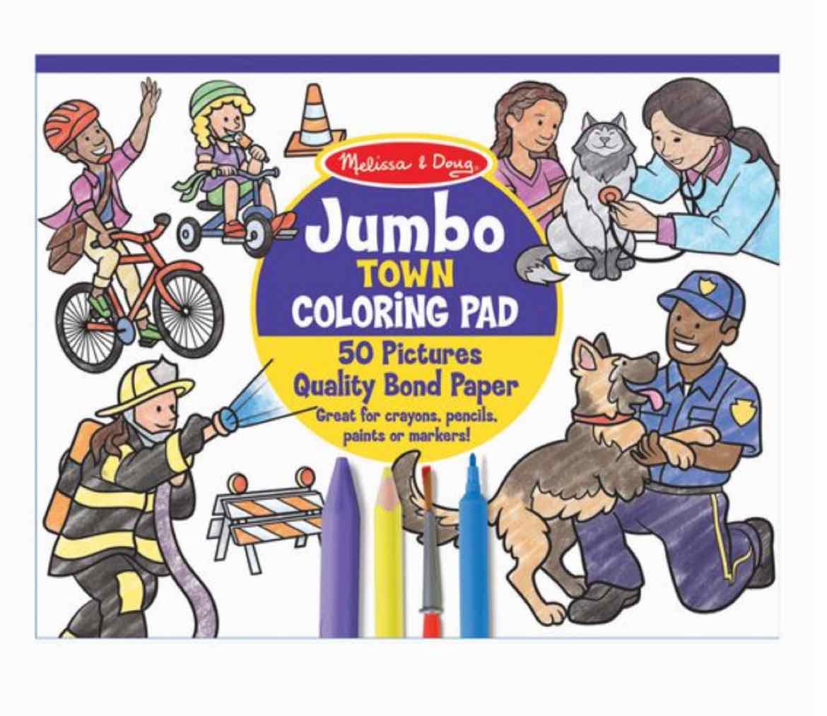 Melissa & Doug Town Jumbo Coloring Pad - OodlesCB