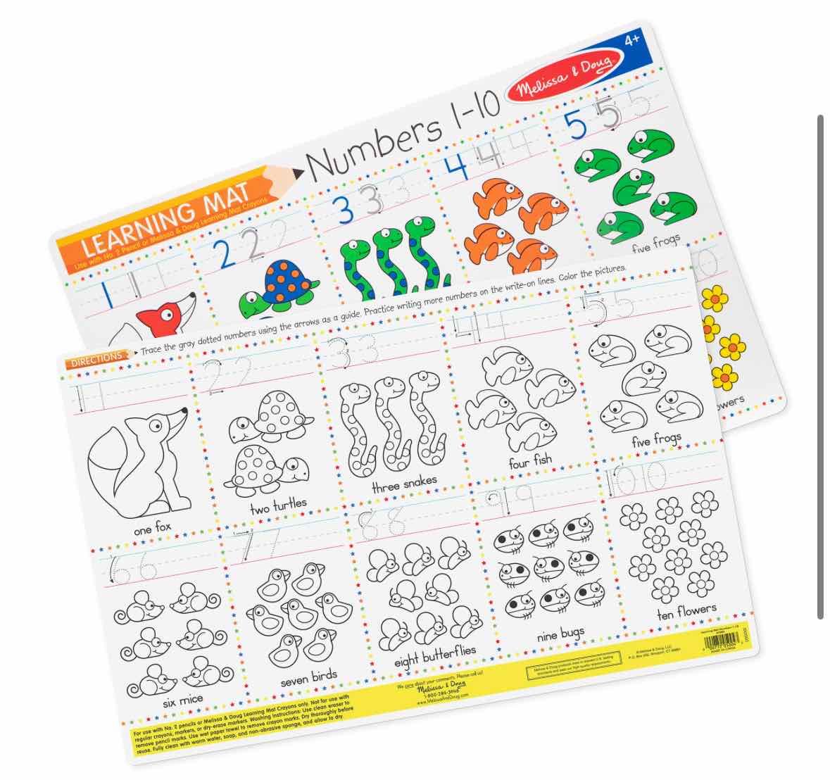 Melissa & Doug Numbers 1-10 Write-A-Mat - OodlesCB