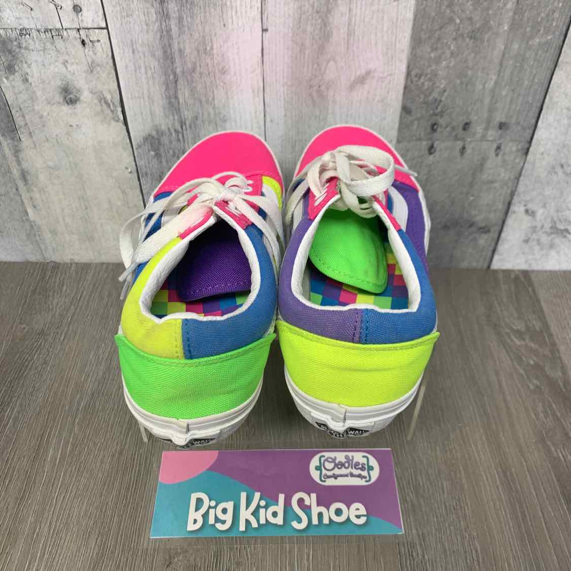 Size 3 Green/Pink Vans Sneakers