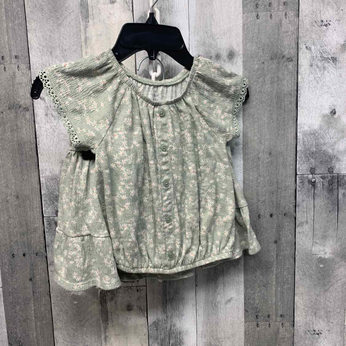Size 4T Green Floral Print Carter's Shirt/Skirt