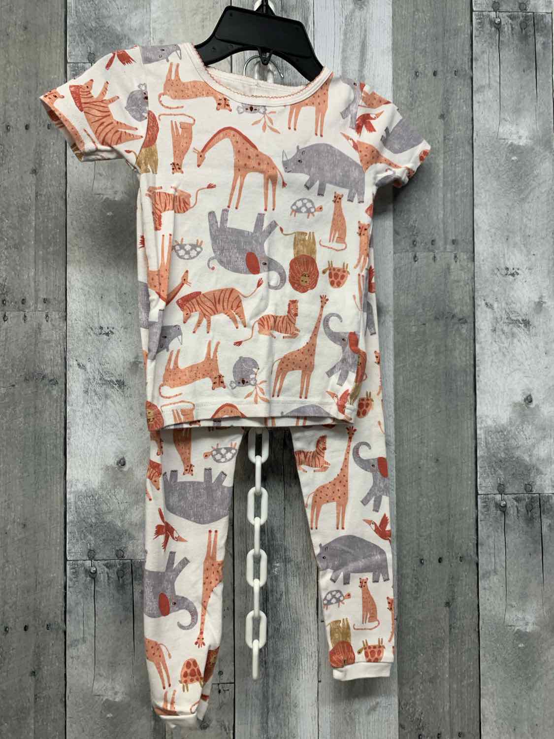 Size 5T White/Brown Just One You 2pc PJs
