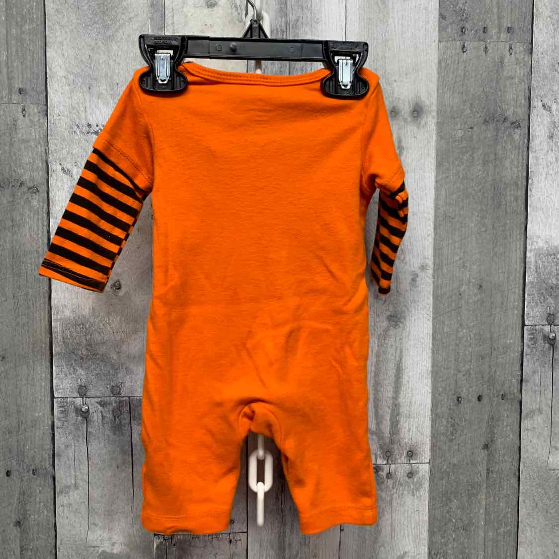 Size 0-3 Months Orange Graphic Holiday Brands Romper