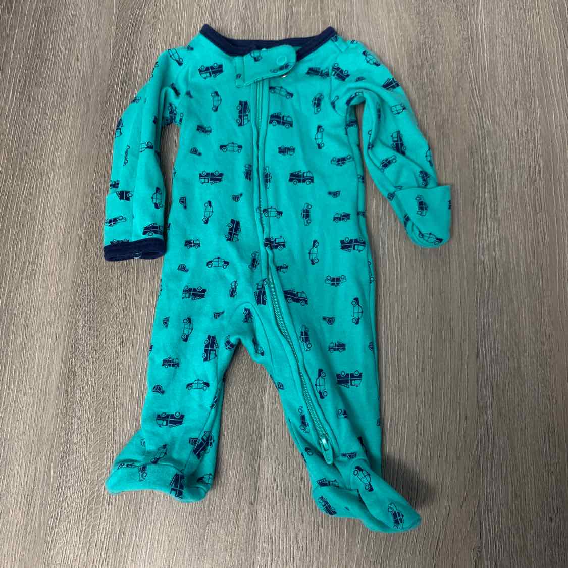 Size Preemie Teal Print Simple Joys Footy PJs